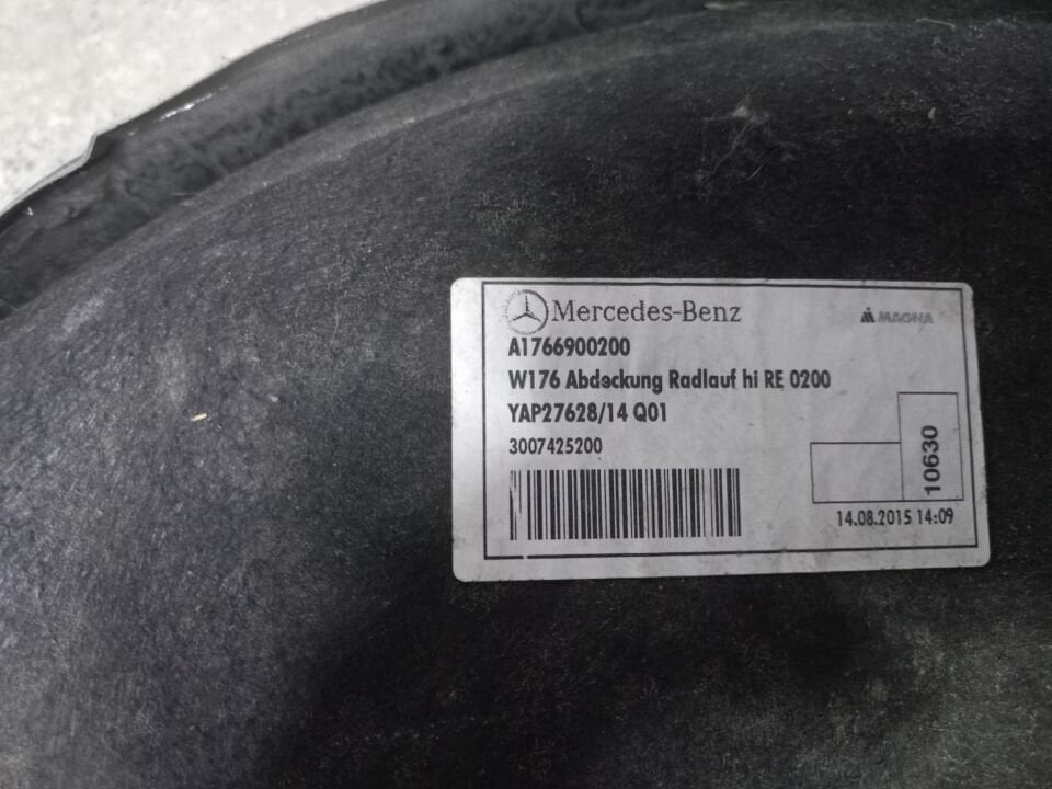 A1766900200 MERCEDES W176 SAĞ ARKA DAVLUMBAZ ÇIKMA ORJİNAL