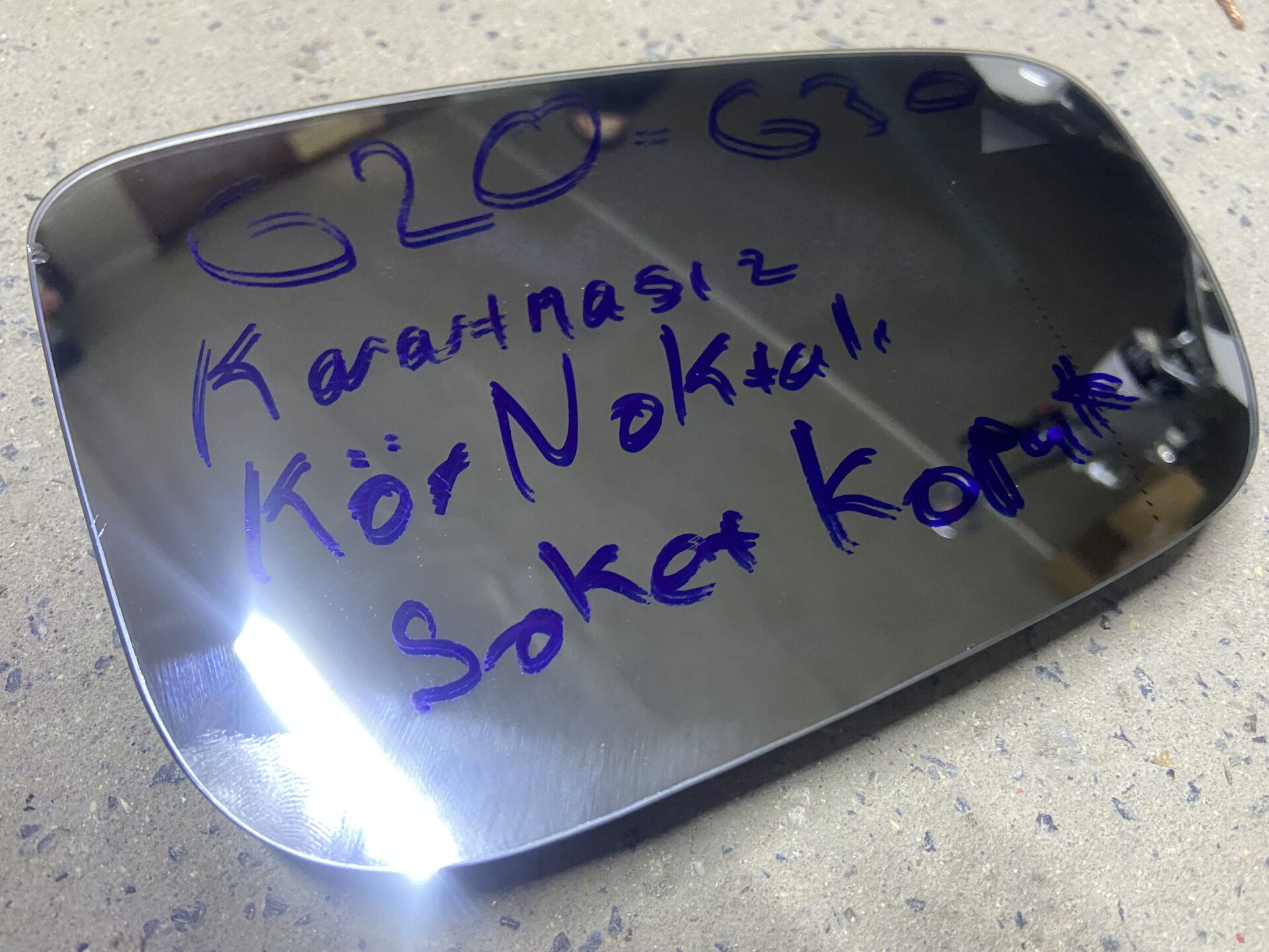 BMW G20 G30 KARARTMASIZ KÖR NOKTALI  SAĞ AYNA CAMI ÇIKMA ORJİNAL