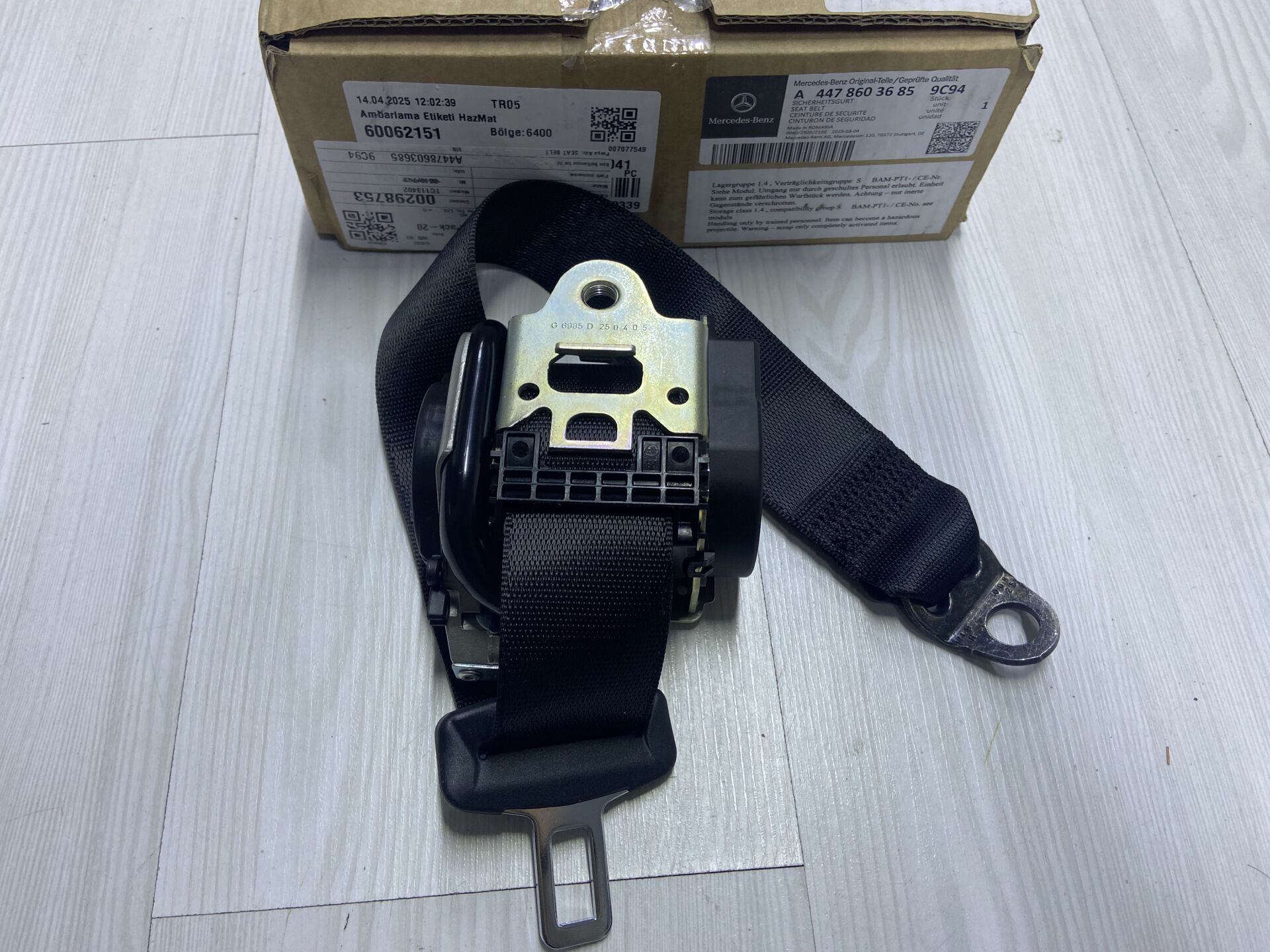 A4478603685 MERCEDES VİTO W447 SOL ÖN EMNİYET KEMERİ SIFIR ORJİNAL