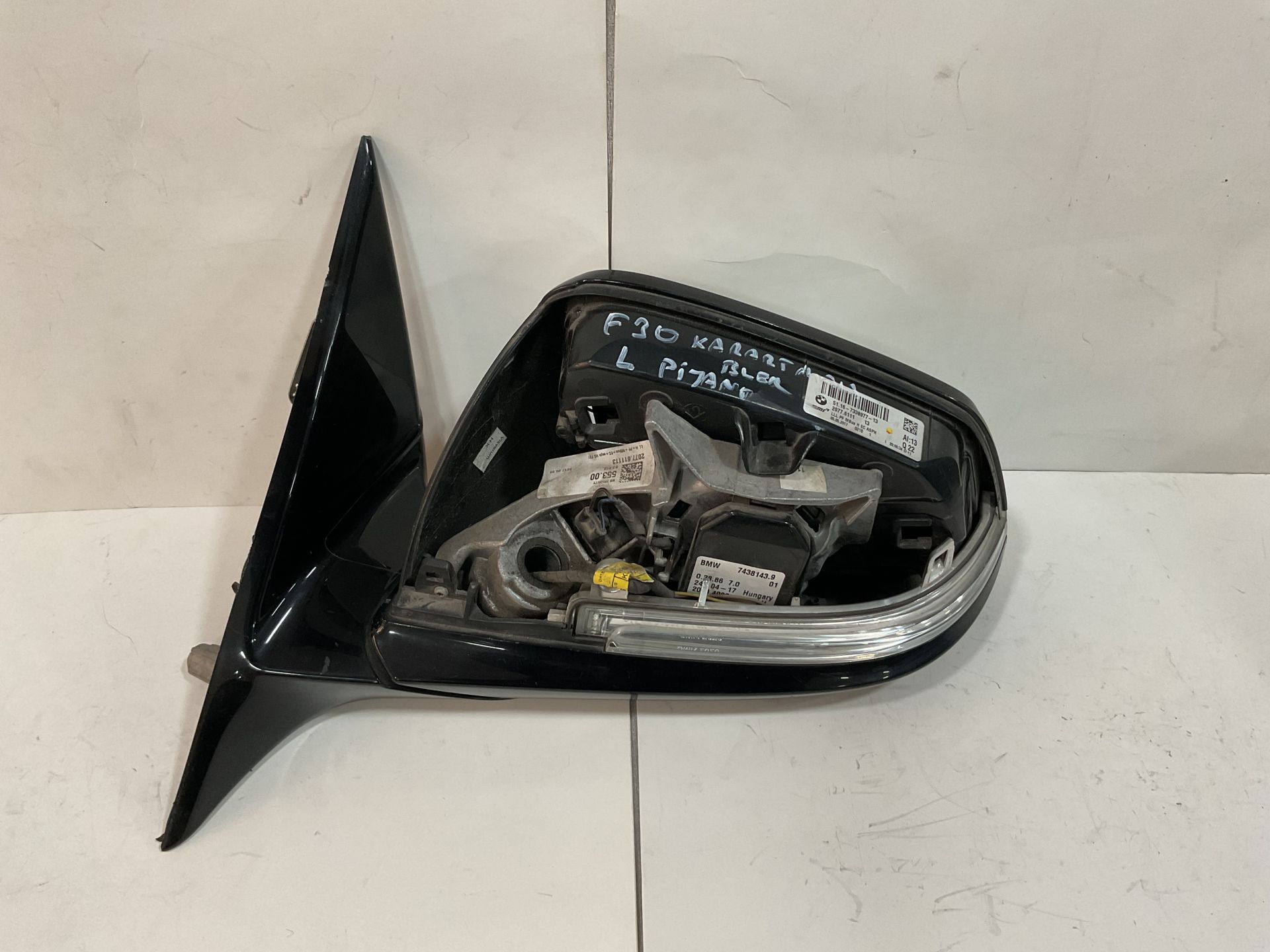 51167285233 7285233 BMW F30 PİANO BLACK KARARTMALI ISITMALI  SOL AYNA ÇIKMA ORJİNAL